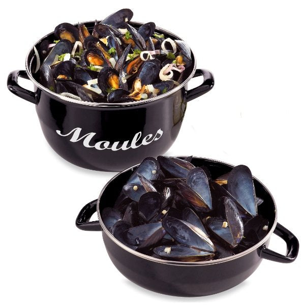 Marmite à moules acier émaillé 24 cm 5 L Baumalu - Mathon