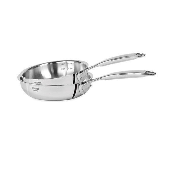 Lot 2 poêles sautoir tout inox Castel’Pro 24 et 28 cm Cristel - Mathon - 1