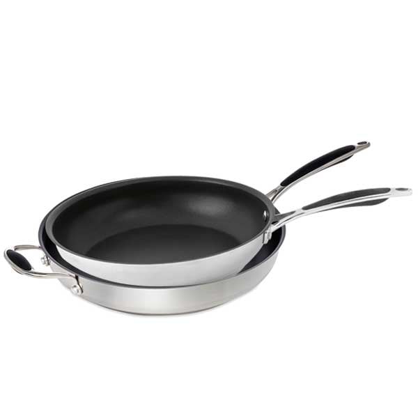Lot de 2 poêles inox antiadhérentes Excell