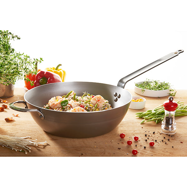 Lot poêle 28 cm et sauteuse paysanne 32 cm acier Minéral B De Buyer - Mathon - 2