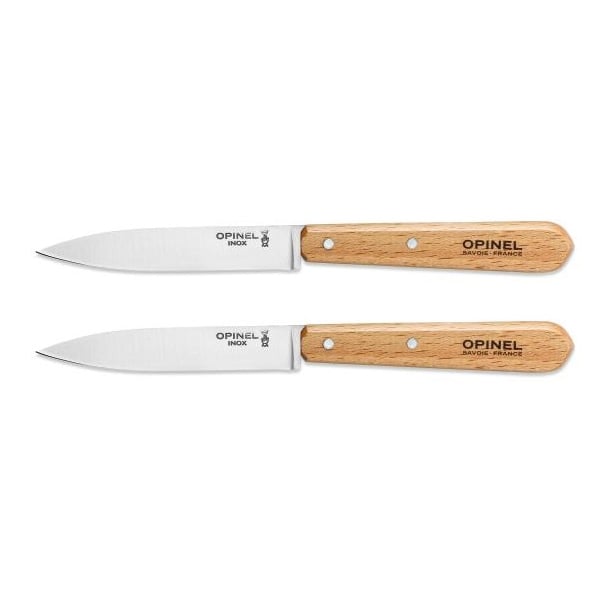 Lot 2 Couteaux office N°112 lame lisse inox 10 cm naturel Opinel - Mathon - 1