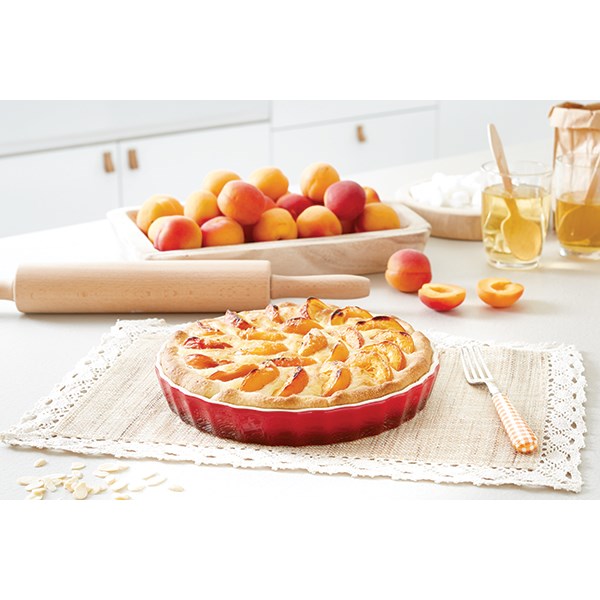 Moule à tarte en céramique 24 cm rouge Mathon - Mathon - 2