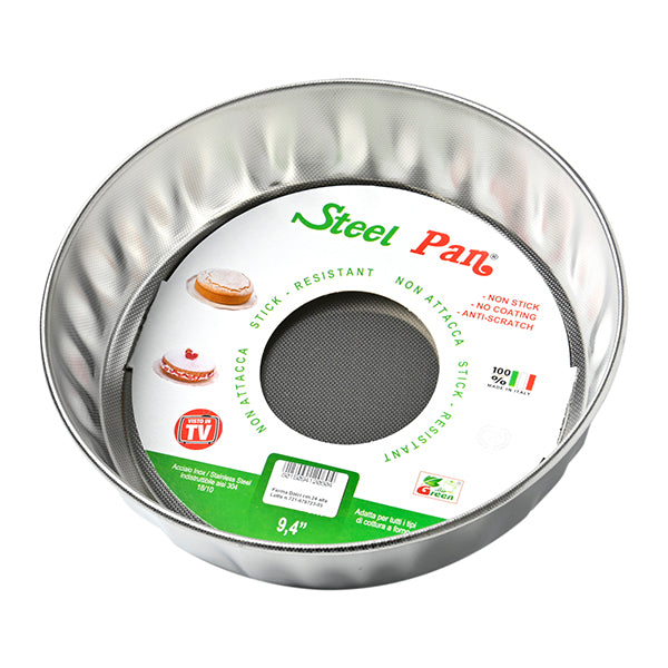 Moule à manqué inox bord haut 28 cm Steel Pan - Mathon - 2