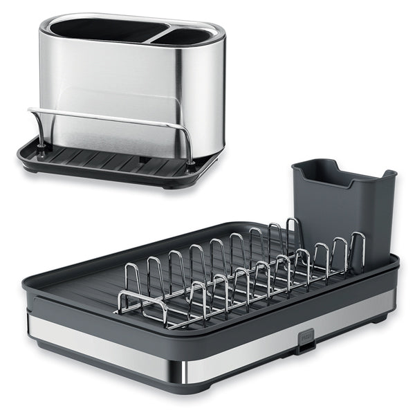 Lot égouttoir extensible 51 cm et organisateur d’évier en inox Mathon - Mathon - 1