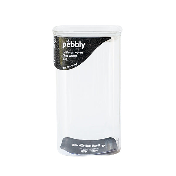 Boite carrée haute en verre 1400 ml Pebbly - Mathon - 4
