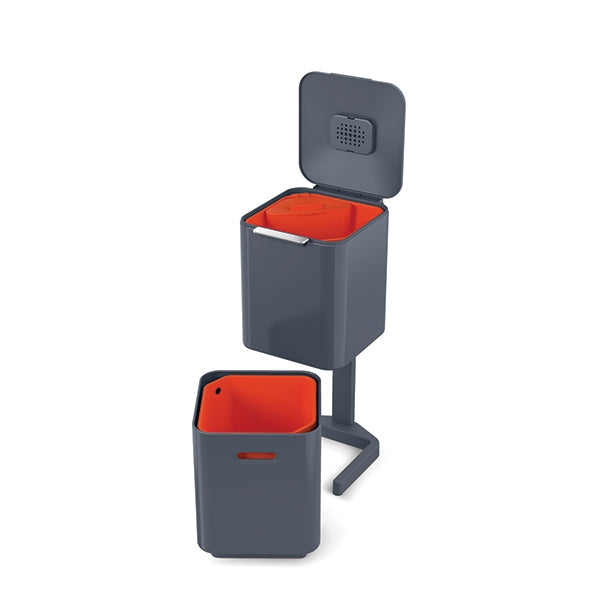 Poubelle Totem Graphite 40 L - 2 compartiments 20 L Joseph Joseph - Mathon - 4