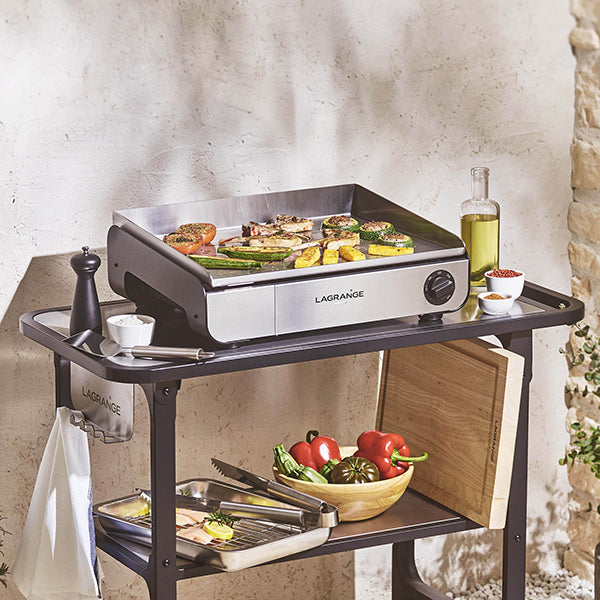 Lot plancha électrique Pro 50 noire avec spatule en inox et sa housse de protection Lagrange - Mathon - 2