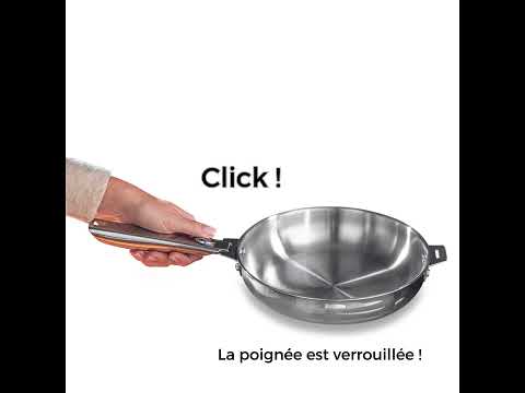 Lot wok tout inox Clips’Inox 30 cm avec manche et anse amovibles  Mathon - Mathon - 6